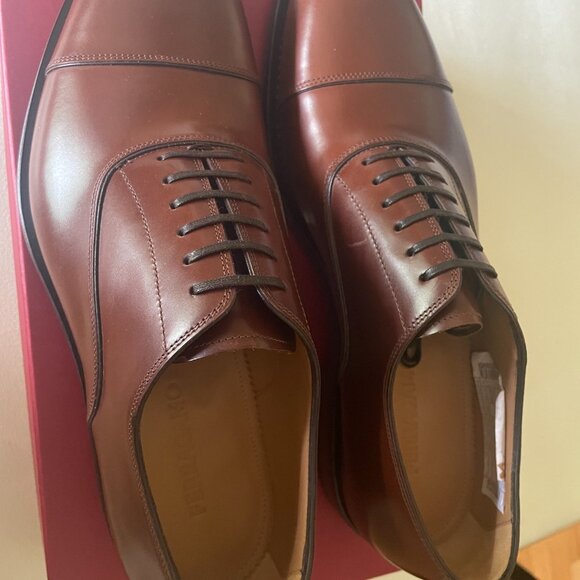 Ferragamo Men\'s Shoes Tramezza Oxford with toe cap Rare Oxfords 9 E Brown main image 6